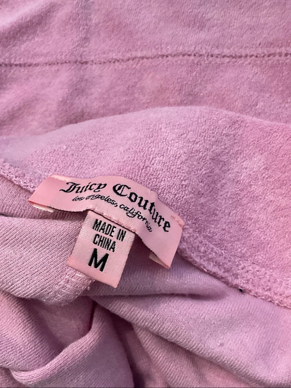 Juicy Couture Pink Velour Short Pajama Set with Rhinestone Logo
